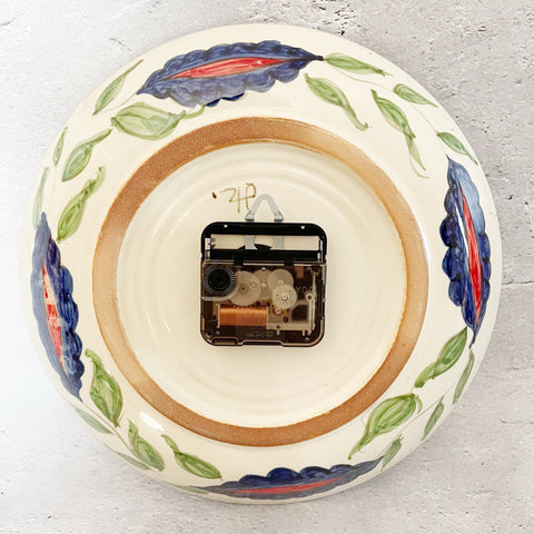 壁掛け時計【25cm】リシタン陶器｜ウズベキスタンのかわいい食器（輸入インテリア・雑貨）