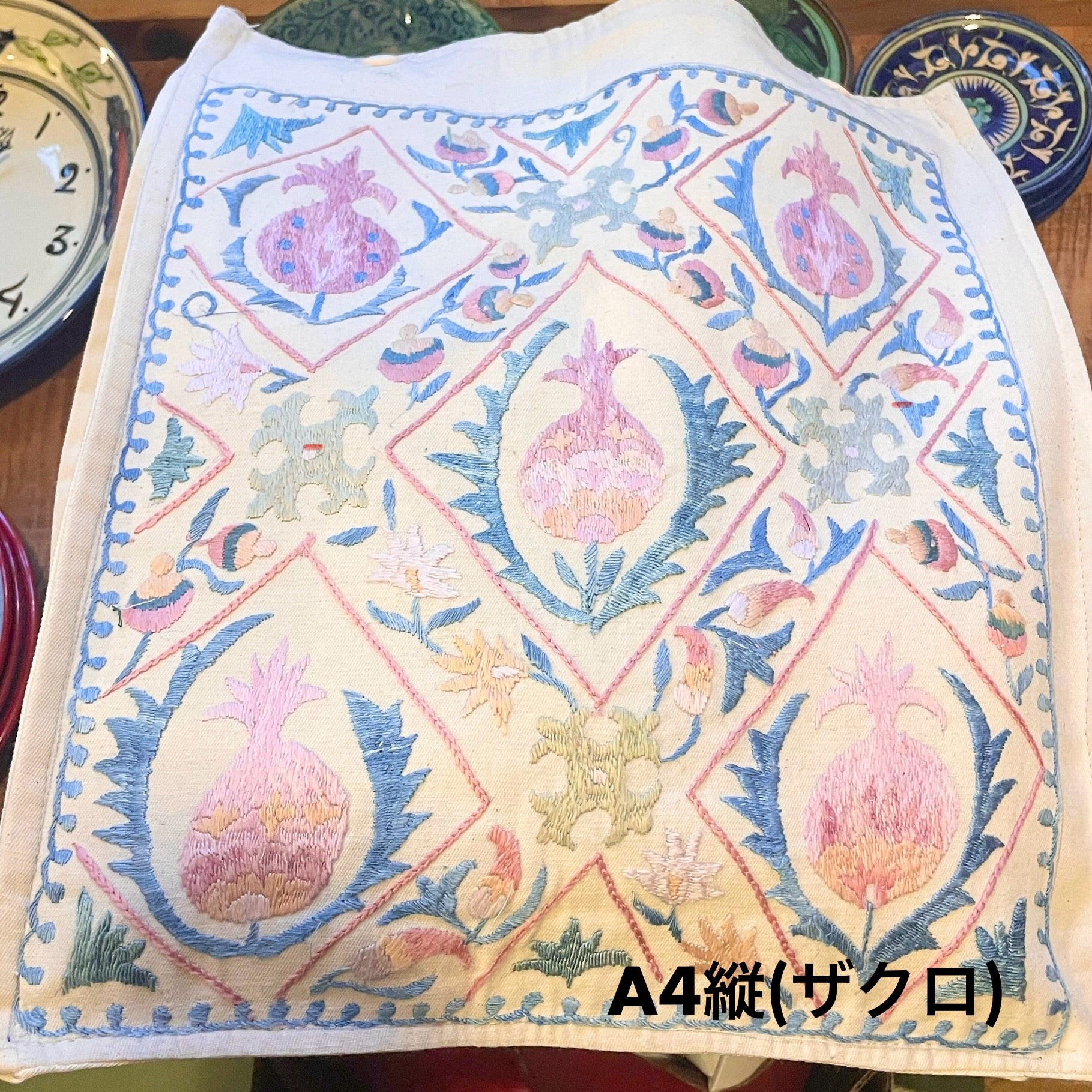 Zuxrobibi【受注生産】手刺繍スザニのトートバッグ｜ウズベキスタンのかわいい刺繍雑貨・小物（輸入インテリア）