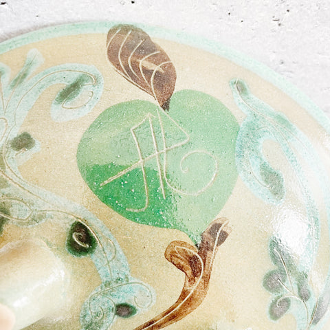 脚付き水盆/飾り皿【18.5cm】アリシェル工房｜ウズベキスタンの美しい陶器（輸入食器・インテリア）