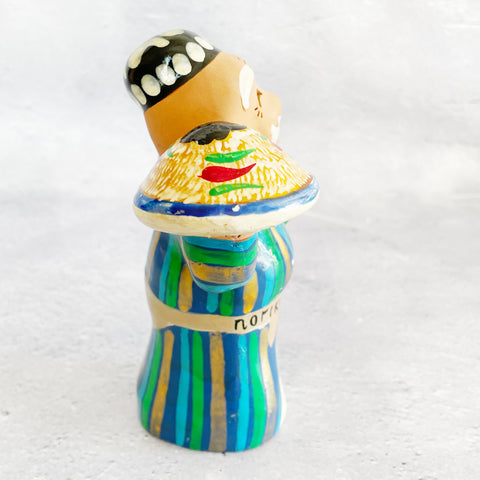 陶器人形【10.5㎝】チャリティー｜ウズベキスタンの可愛い置き物（輸入インテリア・雑貨）
