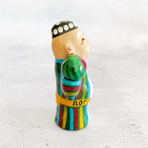 陶器人形【10.5㎝】チャリティー｜ウズベキスタンのかわいい置き物（輸入インテリア・雑貨）