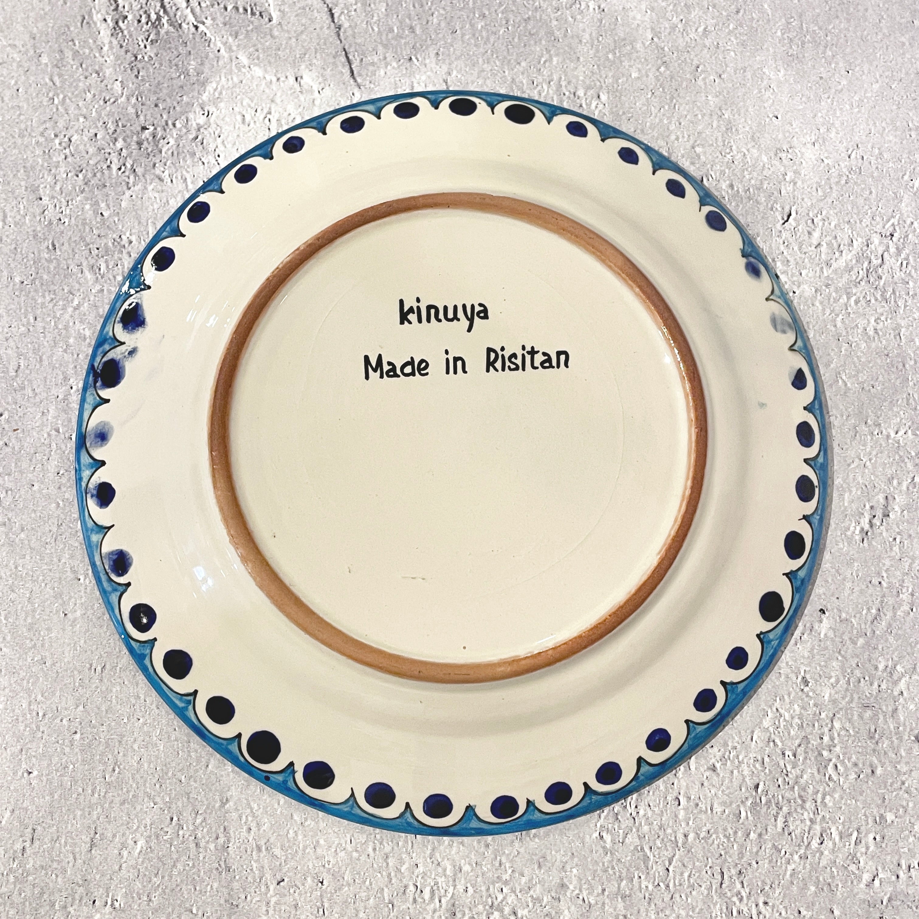 絵皿/飾り皿【23cm】リシタン陶器｜ウズベキスタンのおしゃれなうつわ 