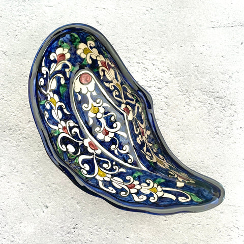 絵皿【17cm】リシタン陶器｜ウズベキスタンのおしゃれなうつわ（輸入インテリア・雑貨）