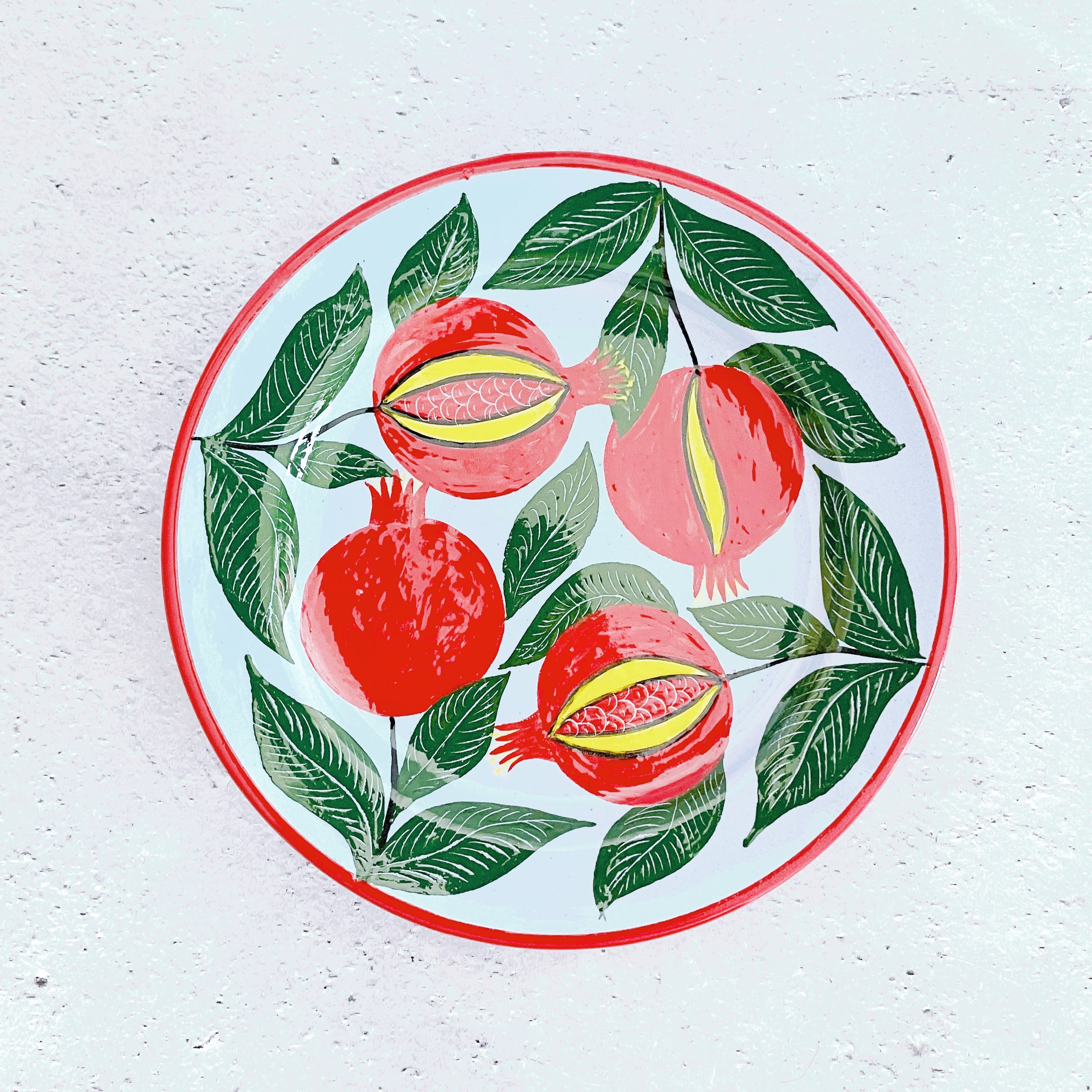 絵皿【17.5cm】リシタン陶器｜ウズベキスタンのおしゃれなうつわ（輸入 
