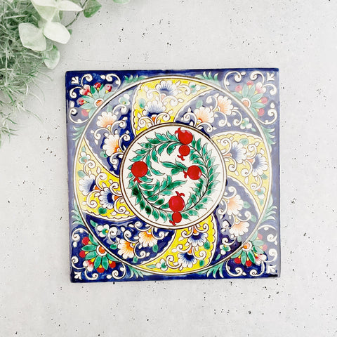 壁飾り【15㎝】リシタン陶器｜ウズベキスタンのおしゃれなインテリア（輸入タイル・雑貨）