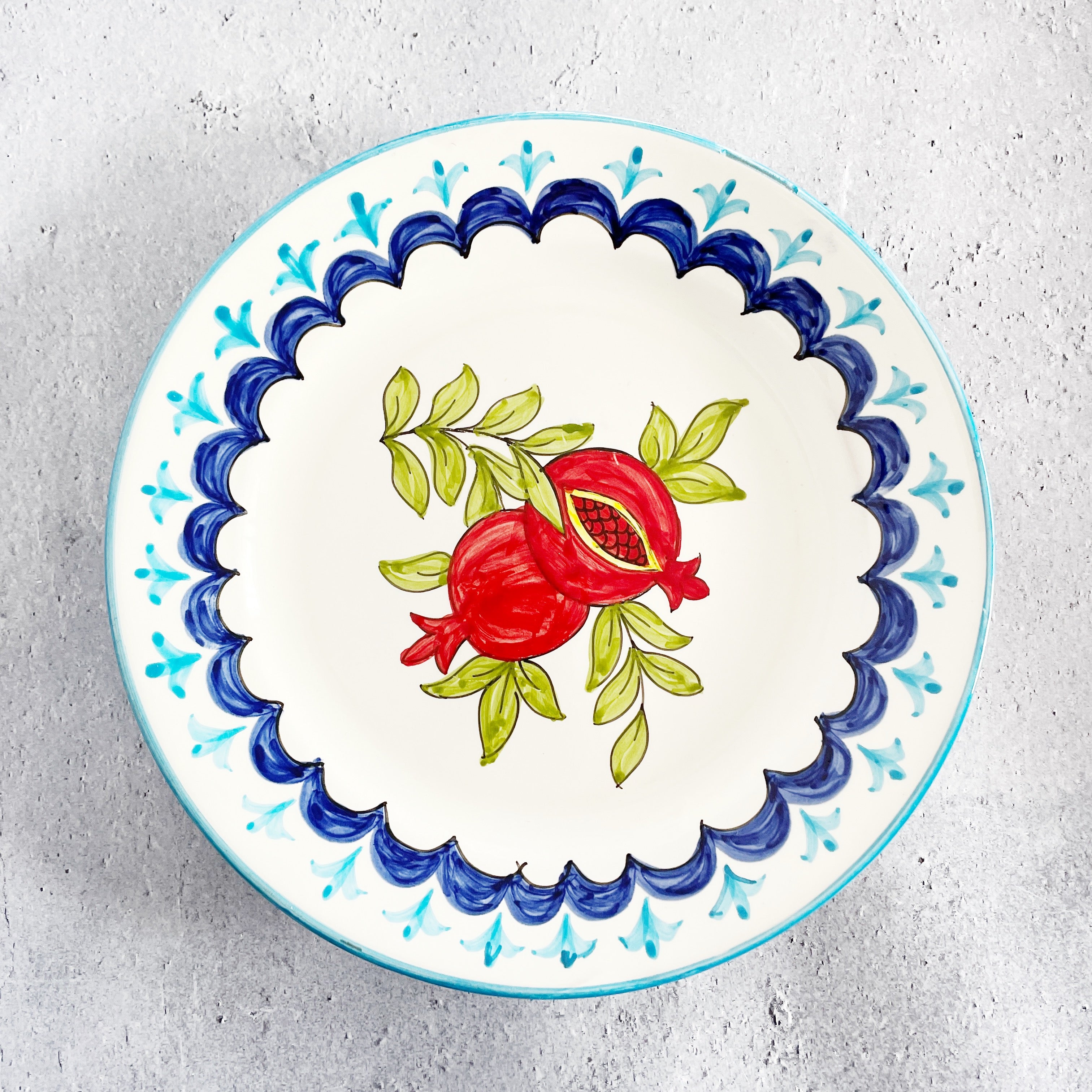 絵皿/飾り皿【23cm】リシタン陶器｜ウズベキスタンのおしゃれなうつわ 