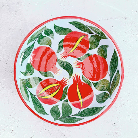 絵皿【19.5cm】リシタン陶器｜ウズベキスタンのおしゃれなうつわ（輸入インテリア・雑貨）
