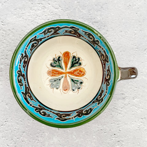 ティーカップ＆ソーサーセット【10cm】バフチヨール工房｜ウズベキスタンの美しい陶器（輸入食器・インテリア）