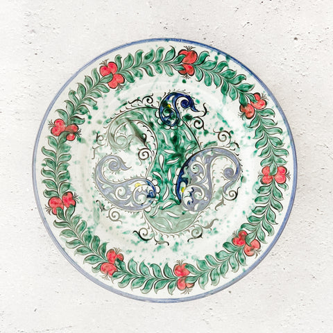 絵皿/飾り皿【19cm】リシタン陶器｜ウズベキスタンのおしゃれなうつわ（輸入インテリア・雑貨）
